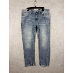 BKE Ryan Jeans Mens 34x33 Blue Straight Leg Denim Light Wash Classic Style‎